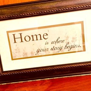 Home family story begins decor gallery wall art Wood metal glass - door …